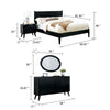Leyla 4pc Full Bedroom Set | Dresser w Oval Mirror | Black Wood