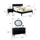 Leyla 4pc Full Bedroom Set | Dresser w Oval Mirror | Black Wood