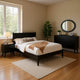 Leyla 4pc Full Bedroom Set | Dresser w Oval Mirror | Black Wood