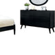Leyla 4pc Queen Bedroom Set | Dresser w Oval Mirror | Black Wood