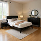 Leyla 4pc Queen Bedroom Set | Dresser w Oval Mirror | Black Wood