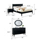 Leyla 4pc Twin Bedroom Set | Dresser w Oval Mirror | Black Wood