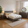 Leyla 4pc Queen Bedroom Set | Dresser w Oval Mirror | Gray Wood
