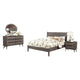 Leyla 4pc Twin Bedroom Set | Dresser w Oval Mirror | Gray Wood