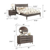 Leyla 4pc Twin Bedroom Set | Dresser w Oval Mirror | Gray Wood