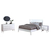 Leyla 4pc Full Bedroom Set | Dresser w Oval Mirror | White Wood