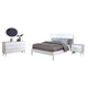 Leyla 4pc Full Bedroom Set | Dresser w Oval Mirror | White Wood