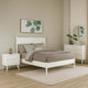 Leyla 4pc Full Bedroom Set | Dresser w Oval Mirror | White Wood