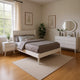 Leyla 4pc Full Bedroom Set | Dresser w Oval Mirror | White Wood