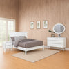 Leyla 4pc Full Bedroom Set | Dresser w Oval Mirror | White Wood