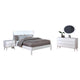 Leyla 4pc Queen Bedroom Set | Dresser w Oval Mirror | White Wood