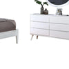 Leyla 4pc Queen Bedroom Set | Dresser w Oval Mirror | White Wood