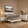 Leyla 4pc Queen Bedroom Set | Dresser w Oval Mirror | White Wood