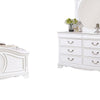 Aleci 4pc Twin Bed Set w Nightstand | Bell Shape Headboard | White Wood
