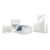 Kiki 4pc Full Bedroom Set w Poster Bed | Storage Trundle | White Wood