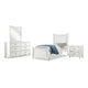 Kiki 4pc Full Bedroom Set w Poster Bed | Storage Trundle | White Wood