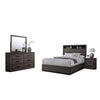 Kalie 4pc Queen Bedroom Set w Bookcase Headboard | Storage | Gray Wood