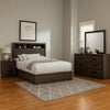 Kalie 4pc Queen Bedroom Set w Bookcase Headboard | Storage | Gray Wood