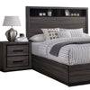 Kalie 5pc Queen Bedroom Set w Bookcase Headboard | 2 Nightstands | Gray
