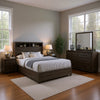 Kalie 5pc Queen Bedroom Set w Bookcase Headboard | 2 Nightstands | Gray