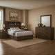 Kalie 5pc Queen Bedroom Set w Bookcase Headboard | 2 Nightstands | Gray