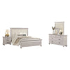 Leyne 4pc Queen Bedroom Set | Cream Upholstery | Weathered Gray