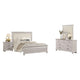 Leyne 4pc Queen Bedroom Set | Cream Upholstery | Weathered Gray