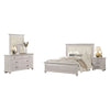 Leyne 4pc Queen Bedroom Set | Cream Upholstery | Weathered Gray