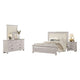 Leyne 4pc Queen Bedroom Set | Cream Upholstery | Weathered Gray