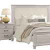 Leyne 4pc Queen Bedroom Set | Cream Upholstery | Weathered Gray