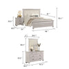 Leyne 4pc Queen Bedroom Set | Cream Upholstery | Weathered Gray