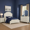 Kyna 4pc Queen Bedroom Set | Curved Louvered Headboard | Antique White