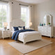 Kyna 4pc Queen Bedroom Set | Curved Louvered Headboard | Antique White