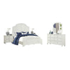 Kyna 5pc Queen Bedroom Set | Curved Louvere | Antique White | 2 Nightstands