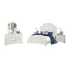 Kyna 5pc Queen Bedroom Set | Curved Louvere | Antique White | 2 Nightstands