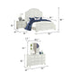 Kyna 5pc Queen Bedroom Set | Curved Louvere | Antique White | 2 Nightstands