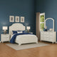 Kyna 5pc Queen Bedroom Set | Curved Louvere | Antique White | 2 Nightstands