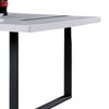 Alz 7pc Dining Table Set | 6 White Faux Leather Upholstered Chairs | Black
