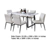 Alz 7pc Dining Table Set | 6 White Faux Leather Upholstered Chairs | Black