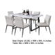 Alz 7pc Dining Table Set | 6 White Faux Leather Upholstered Chairs | Black
