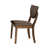 Meka 5pc Round Dining Table Set | Dark Brown Pedestal Cross Base | 4 Chairs