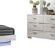 Pero 4pc Queen Bedroom Set | LED | Chrome & White | Dresser Mirror