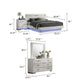 Pero 4pc Queen Bedroom Set | LED | Chrome & White | Dresser Mirror