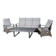 Lona 4pc Outdoor Sofa & Table Set w Gray Cushions | 2 Chairs | Black