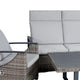 Lona 4pc Outdoor Sofa & Table Set w Gray Cushions | 2 Chairs | Black