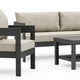 Lea 5pc Outdoor Sofa & Chairs Set | Coffee Table | Light Brown | Black