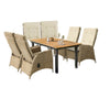 Ankia 7pc Outdoor Dining Set | 6 Reclining Chairs | Beige | 62-84" Table