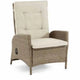 Ankia 7pc Outdoor Dining Set | 6 Reclining Chairs | Beige | 62-84" Table