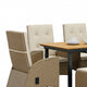 Ankia 7pc Outdoor Reclining Dining Set | 2 Ottomans | 62-84" Table | Brown