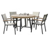 Nily 5pc Outdoor Poker Chess Game Table Set | Stacking Chairs | Teak Wood